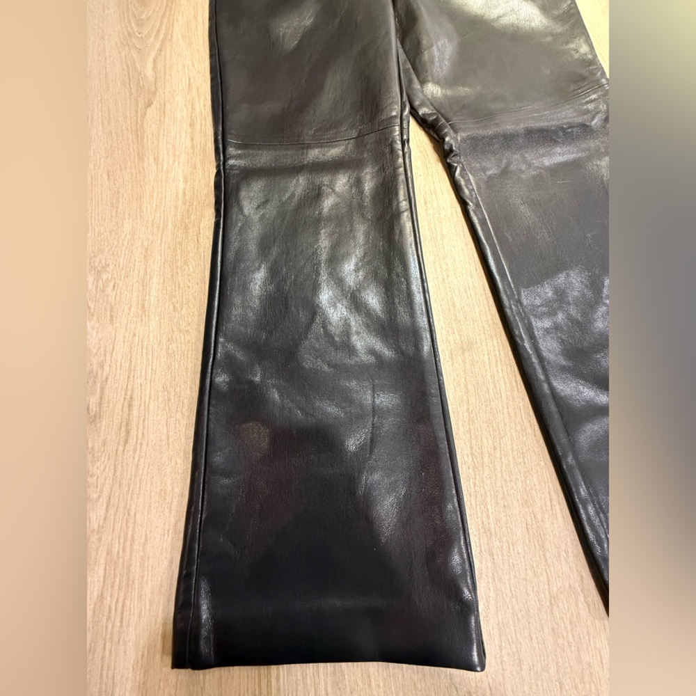 Aritzia Babatón Black Faux Leather Pants Size 6 Chic Office outfit Day to Night - Picture 3 of 14